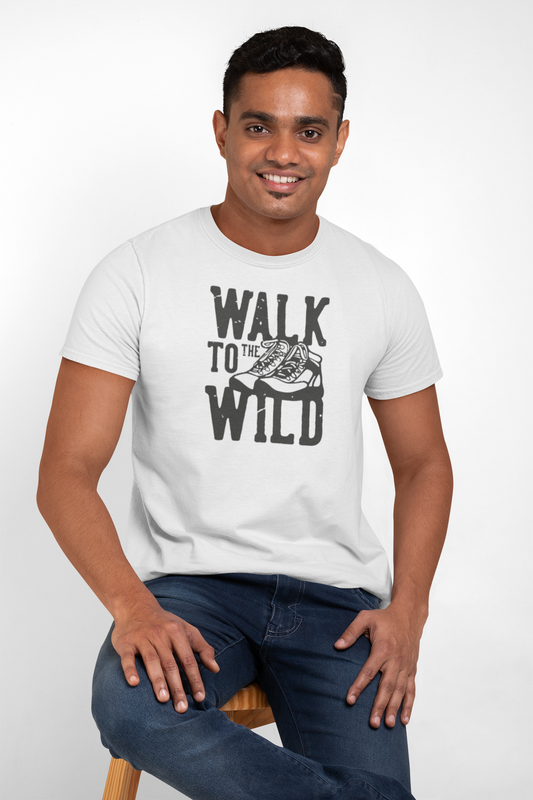 YouWe Fashion "Walk to Wild" White Cotton T-Shirt for Youth (S-XL) (Copy)
