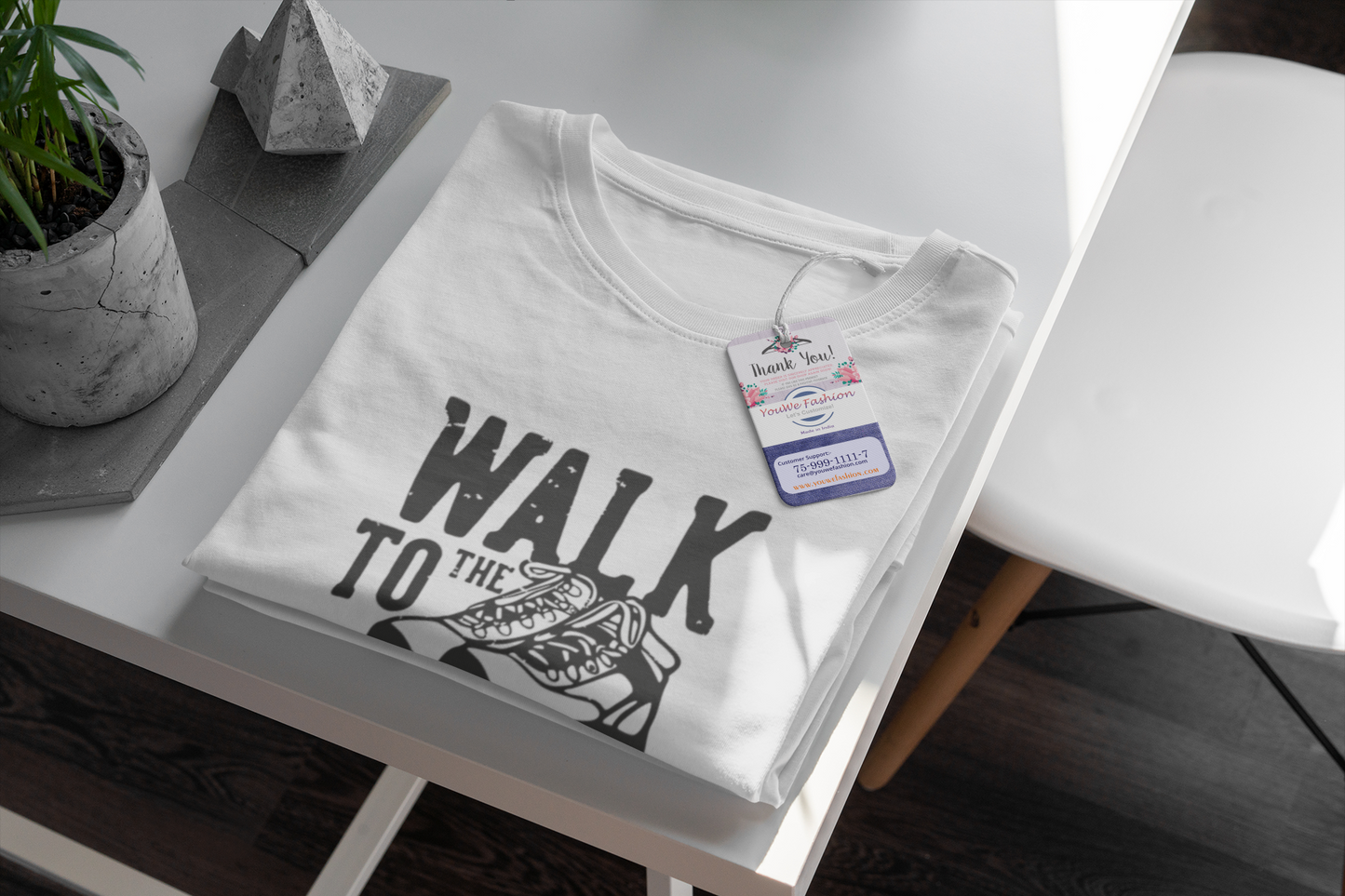 YouWe Fashion "Walk to Wild" White Cotton T-Shirt for Youth (S-XL) (Copy)