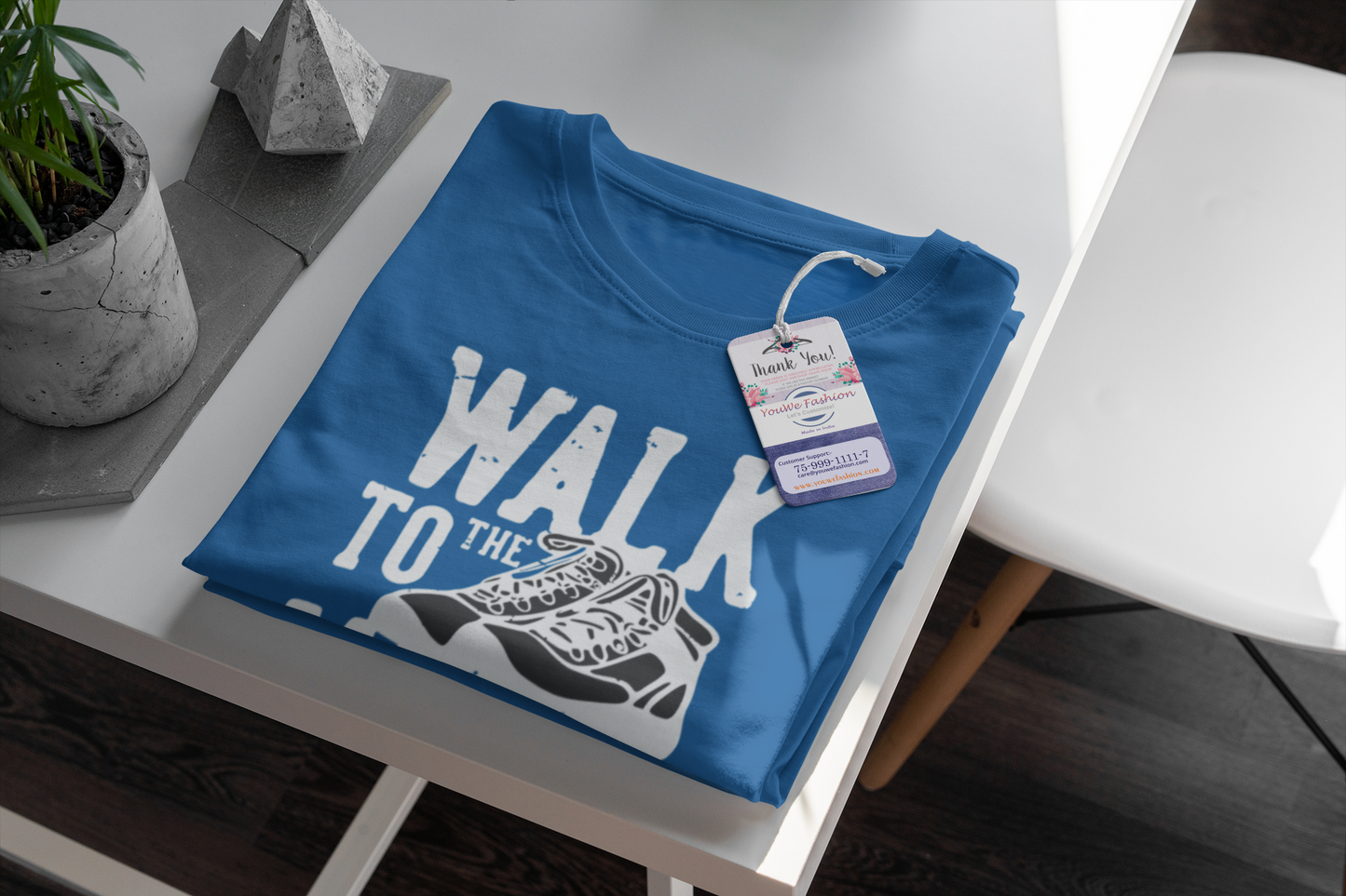 YouWe Fashion "Walk to Wild" Royal Blue Cotton T-Shirt for Youth (S-XL) (Copy)
