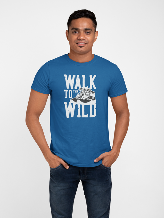 YouWe Fashion "Walk to Wild" Royal Blue Cotton T-Shirt for Youth (S-XL) (Copy)
