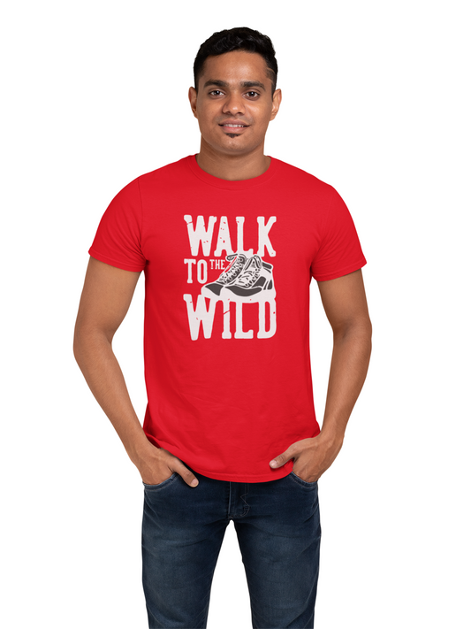 YouWe Fashion "Walk to Wild" Red Cotton T-Shirt for Youth (S-XL)